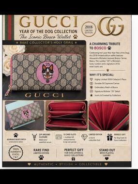 Gucci Rare Bosco Holy Grail Limited Edition Year of the Dog  Wallet